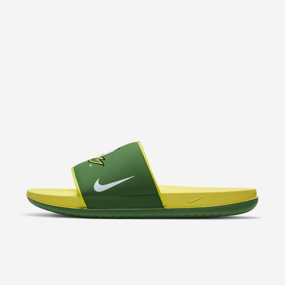 Claquette Nike College Offcourt (Oregon) Vert/Jaune 7403-698 Apple Green/Yellow Strike/White Homme | JRM-25929812